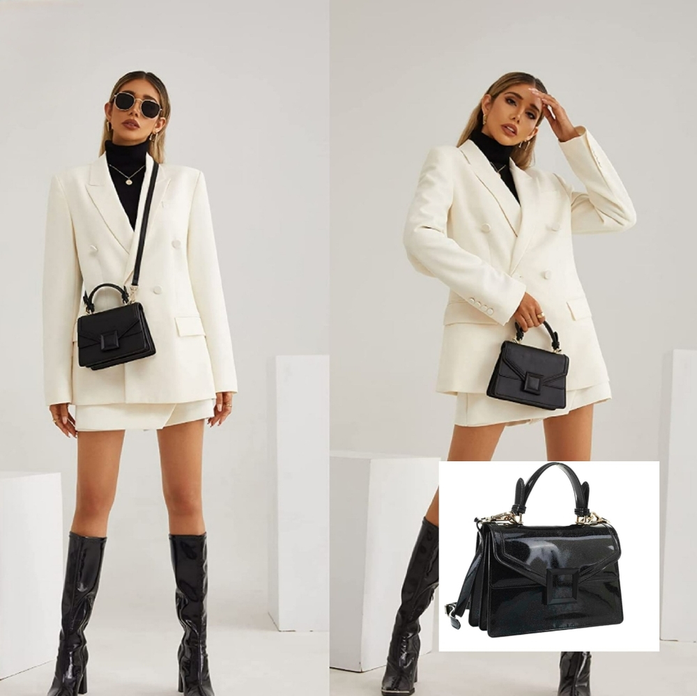 Chic Cute Mini Tote Crossbody Shoulder Bags Black Jelly Purse Handbags
